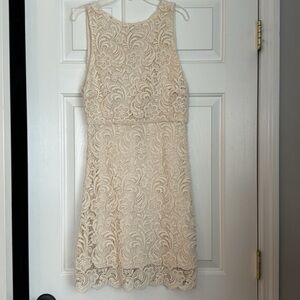 Alice and Olivia ivory lace dress. Gorgeous